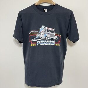 Vintage Snap-On Tools Promo Shirt Drivin' Black 80s 50/50 Blend T-shirt Sz M/L